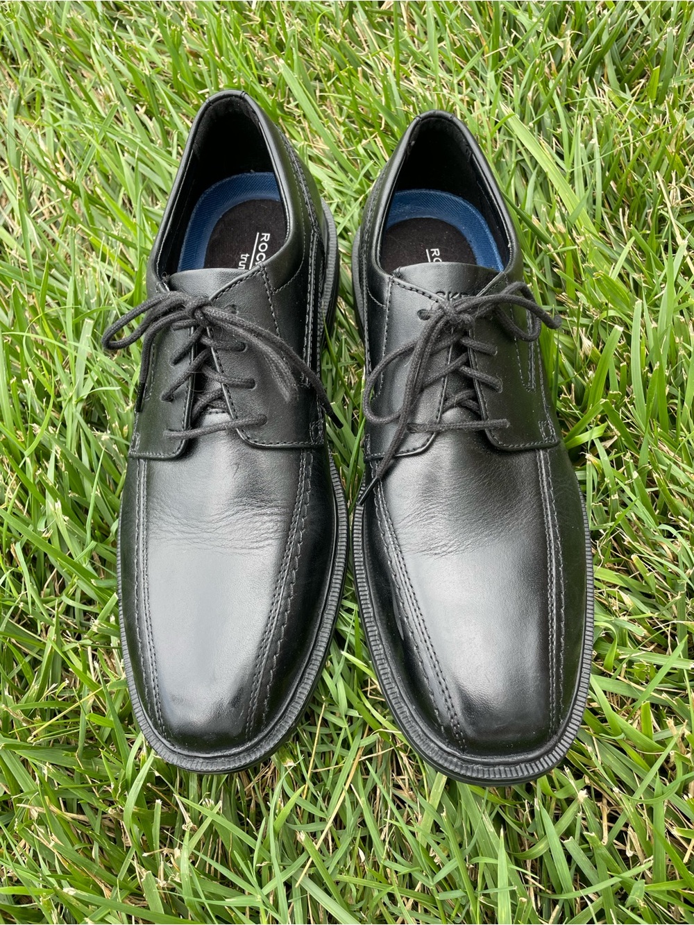 Rockport Black Leather Lace-Up Oxfords